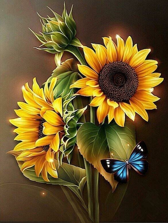 2 Sunflowers - Full Drill Diamond Painting - Specially ordered for you. Delivery is approximately 4 - 6 weeks.