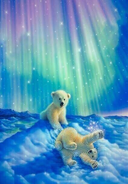 2 Polar Cubs - Full Drill Diamond Painting - Specially ordered for you. Delivery is approximately 4 - 6 weeks.