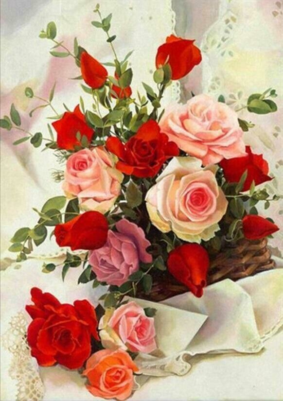 Assorted Roses - Full Drill Diamond Painting - Specially ordered for you. Delivery is approximately 4 - 6 weeks.