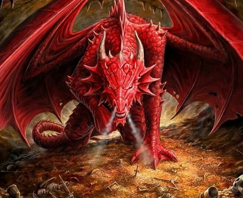 Big Red Dragon - Full Drill Diamond Painting - Specially ordered for you. Delivery is approximately 4 - 6 weeks.
