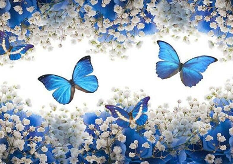 Blue Butterflies - Full Drill Diamond Painting - Specially ordered for you. Delivery is approximately 4 - 6 weeks.