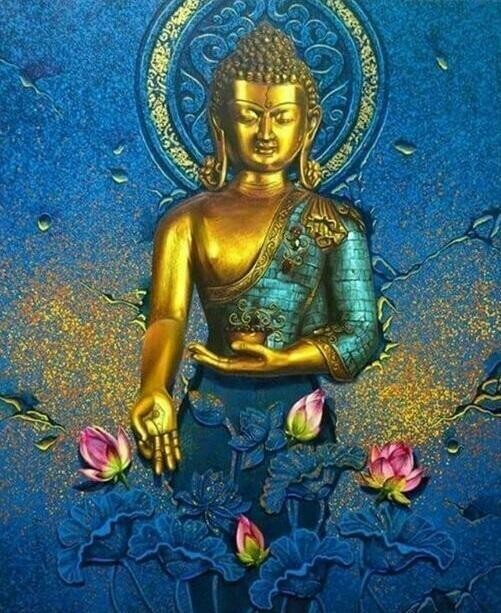 Buddha With Blue Background - Full Drill Diamond Painting - Specially ordered for you. Delivery is approximately 4 - 6 weeks.