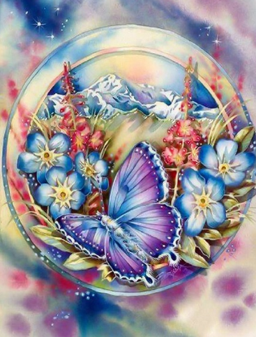 Butterfly And Flowers - Full Drill Diamond Painting - Specially ordered for you. Delivery is approximately 4 - 6 weeks.