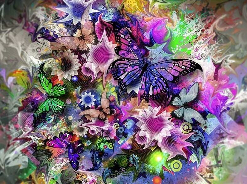 Butterfly Frenzy - Full Drill Diamond Painting - Specially ordered for you. Delivery is approximately 4 - 6 weeks.