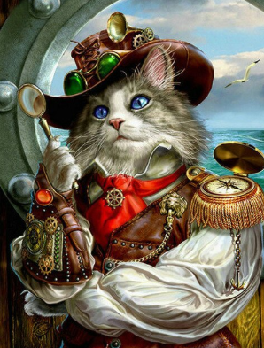 Cat At Sea - Full Drill Diamond Painting - Specially ordered for you. Delivery is approximately 4 - 6 weeks.
