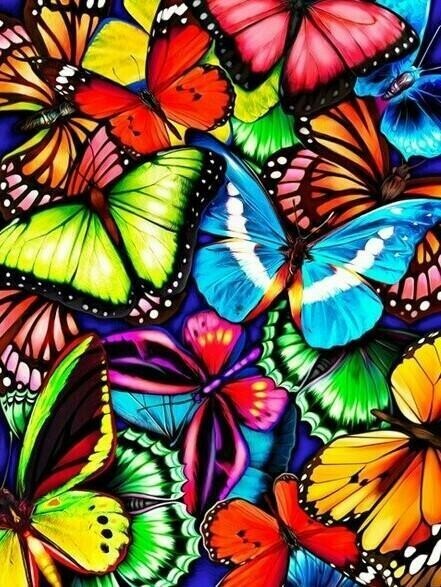 Coloured Butterflies - Full Drill Diamond Painting - Specially ordered for you. Delivery is approximately 4 - 6 weeks.