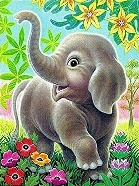 Cute Elephant - Full Drill Diamond Painting - Specially ordered for you. Delivery is approximately 4 - 6 weeks.