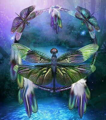 Dragonfly Dreamcatcher - Full Drill Diamond Painting - Specially ordered for you. Delivery is approximately 4 - 6 weeks.