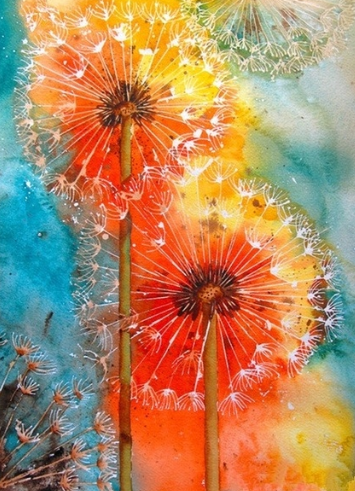 Dandelions In Orange - Full Drill Diamond Painting - Specially ordered for you. Delivery is approximately 4 - 6 weeks.