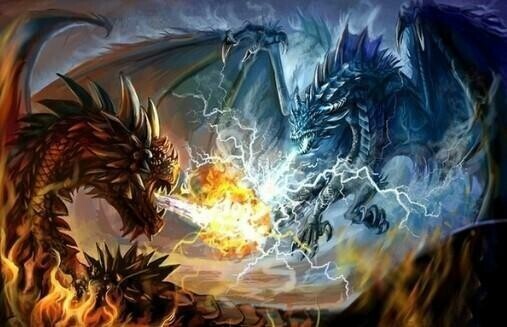 Dragon Fight - Full Drill Diamond Painting - Specially ordered for you. Delivery is approximately 4 - 6 weeks.