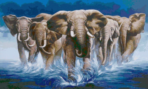 Elephant Stampede - Full Drill Diamond Painting - Specially ordered for you. Delivery is approximately 4 - 6 weeks.