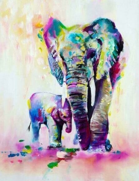 Elephant Watercolour - Full Drill Diamond Painting - Specially ordered for you. Delivery is approximately 4 - 6 weeks.
