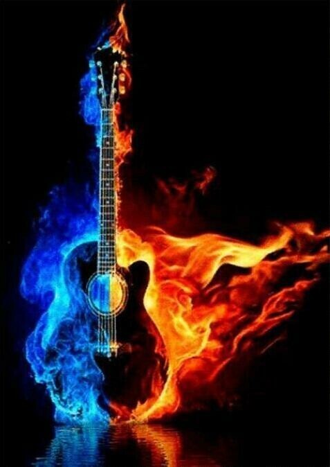 Guitar In Flames - Specially ordered for you. Delivery is approximately 4 - 6 weeks.