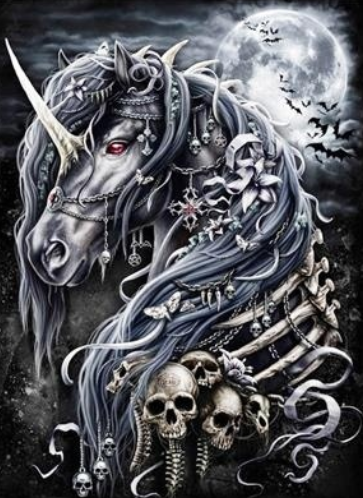 Gothic Unicorn - Specially ordered for you. Delivery is approximately 4 - 6 weeks.