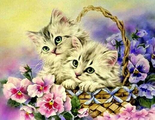 Kittens In A Basket - Specially ordered for you. Delivery is approximately 4 - 6 weeks.