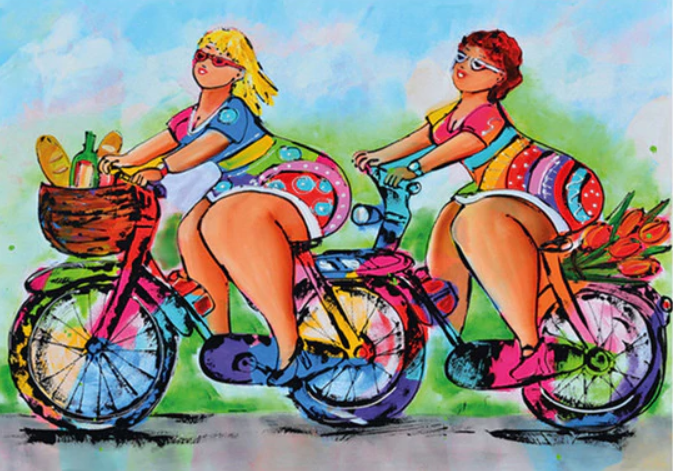 Ladies on a Push Bike - Specially ordered for you. Delivery is approximately 4 - 6 weeks.
