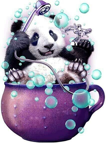 Panda In A Cup - Specially ordered for you. Delivery is approximately 4 - 6 weeks.