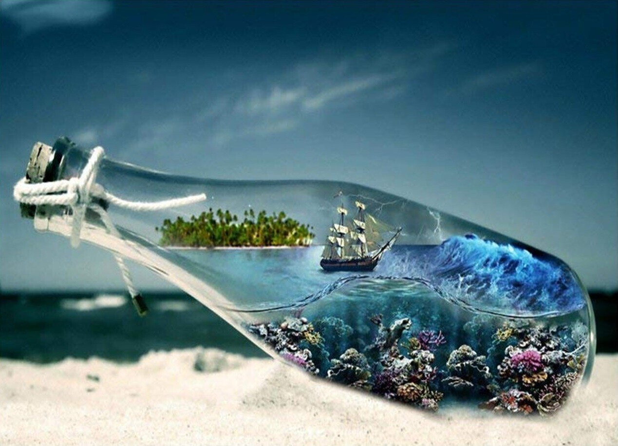Ship in a Bottle - 40 x 50cm Full Drill (Square), Diamond Painting Kit - Currently in stock