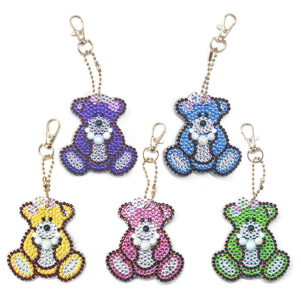 Keychains - Bears - Set of 5  - Diamond Painting Kit