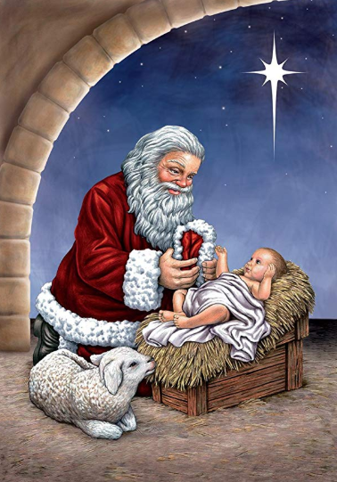Santa and Baby Jesus - Specially ordered for you. Delivery is approximately 4 - 6 weeks.