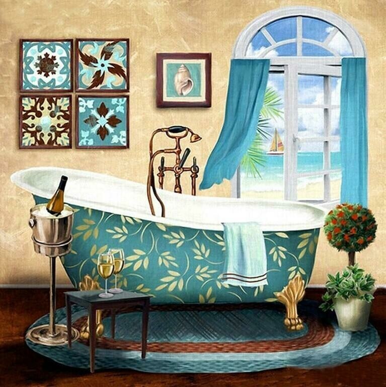 Bath Tub 2  - Full Drill Diamond Painting - Specially ordered for you. Delivery is approximately 4 - 6 weeks.