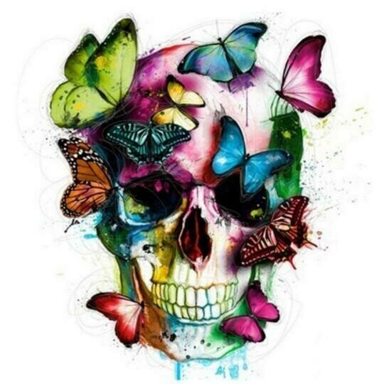 Butterfly Skull - Full Drill Diamond Painting - Specially ordered for you. Delivery is approximately 4 - 6 weeks.