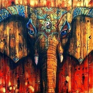 Elephant Painted Wood - Full Drill Diamond Painting - Specially ordered for you. Delivery is approximately 4 - 6 weeks.