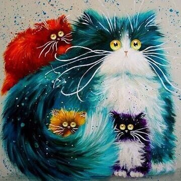 Fluffy Cats - Full Drill Diamond Painting - Specially ordered for you. Delivery is approximately 4 - 6 weeks.