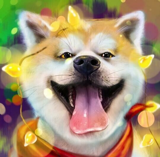 Happy Dog With Lights - Full Drill Diamond Painting - Specially ordered for you. Delivery is approximately 4 - 6 weeks.