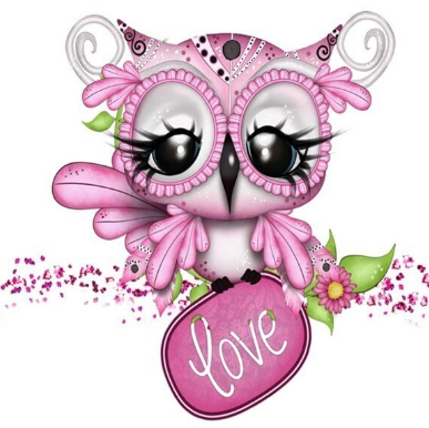 Pink Owl 02 - Full Drill Diamond Painting - Specially ordered for you. Delivery is approximately 4 - 6 weeks.