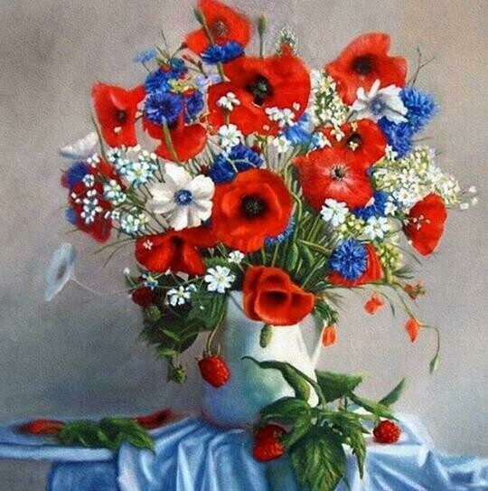 Poppies 2 - Full Drill Diamond Painting - Specially ordered for you. Delivery is approximately 4 - 6 weeks.
