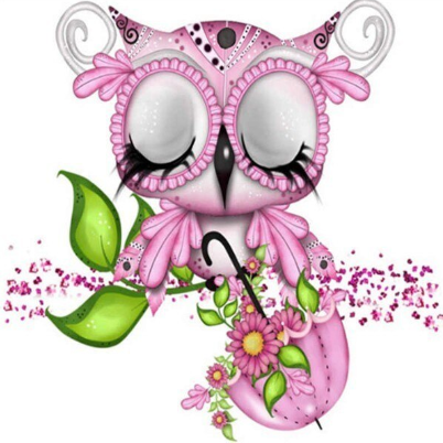 Pink Owl 03 - Full Drill Diamond Painting - Specially ordered for you. Delivery is approximately 4 - 6 weeks.