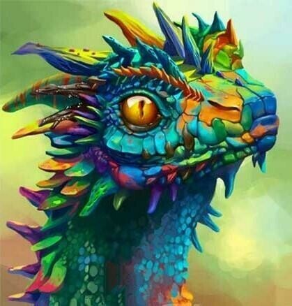 Colourful Dragon - 30 x 40cm Full Drill (Round) Diamond Painting Kit - Currently in stock