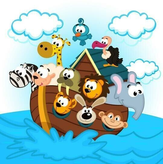 Noah's ark - 40 x 40cm Full Drill (Square), DOUBLE SIDED ADHESIVE CANVAS - Diamond Painting Kit - Currently in stock