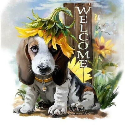 Welcome Dog - Full Drill Diamond Painting - Specially ordered for you. Delivery is approximately 4 - 6 weeks.