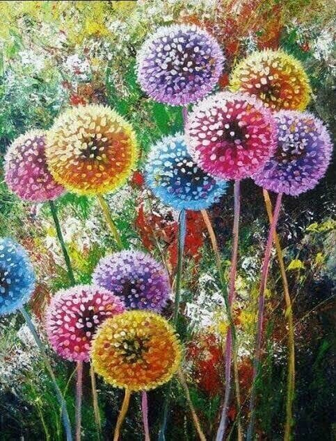Dandelions - 50 x 70cm - Full Drill (round), DOUBLE SIDED ADHESIVE CANVAS - Diamond Painting Kit - Currently in stock