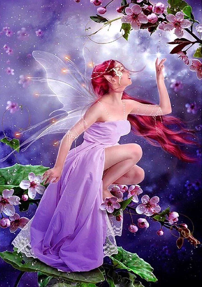 Fairy - 50 x 70cm - Full Drill (round), POURED GLUE - Diamond Painting Kit - Currently in stock