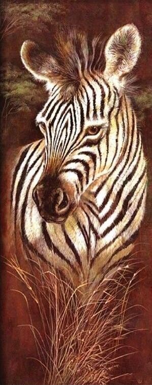 Wild Mothers Zebra - 30 x 70cm - Full Drill (Round), POURED GLUE - Diamond Painting Kit - Currently in stock