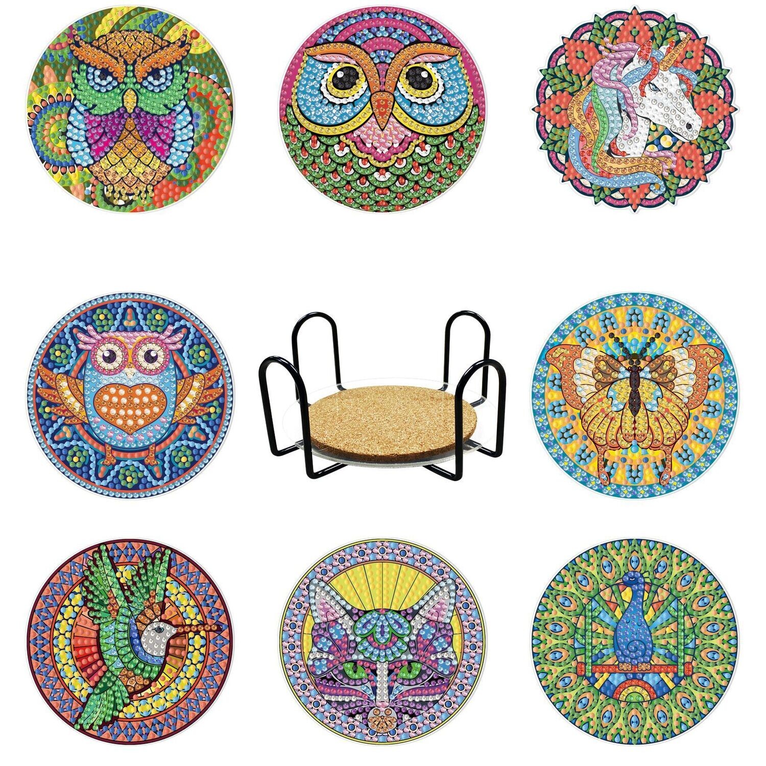 Set of 8 Coasters with stand - BD202