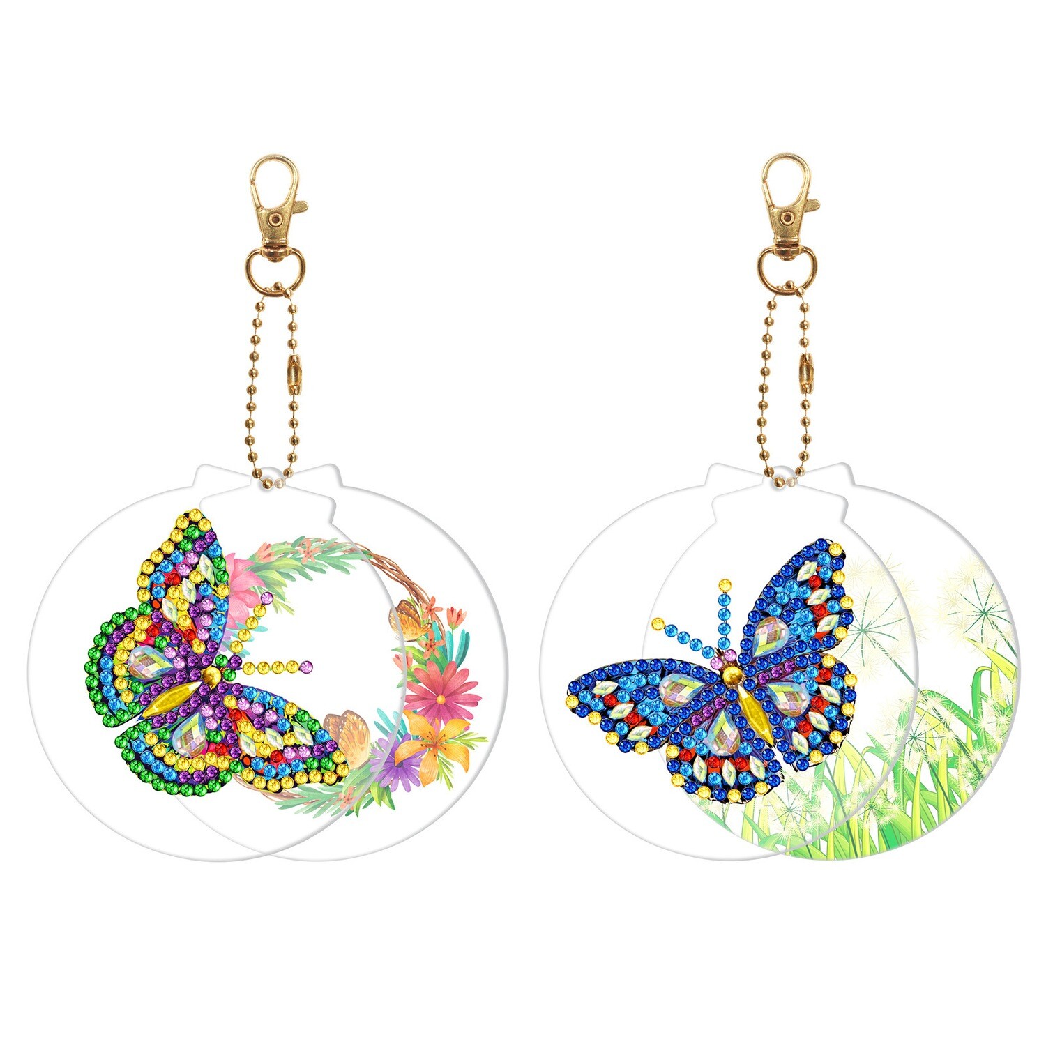 Keychains/Bag Hangers - Set of 2 - Butterfly