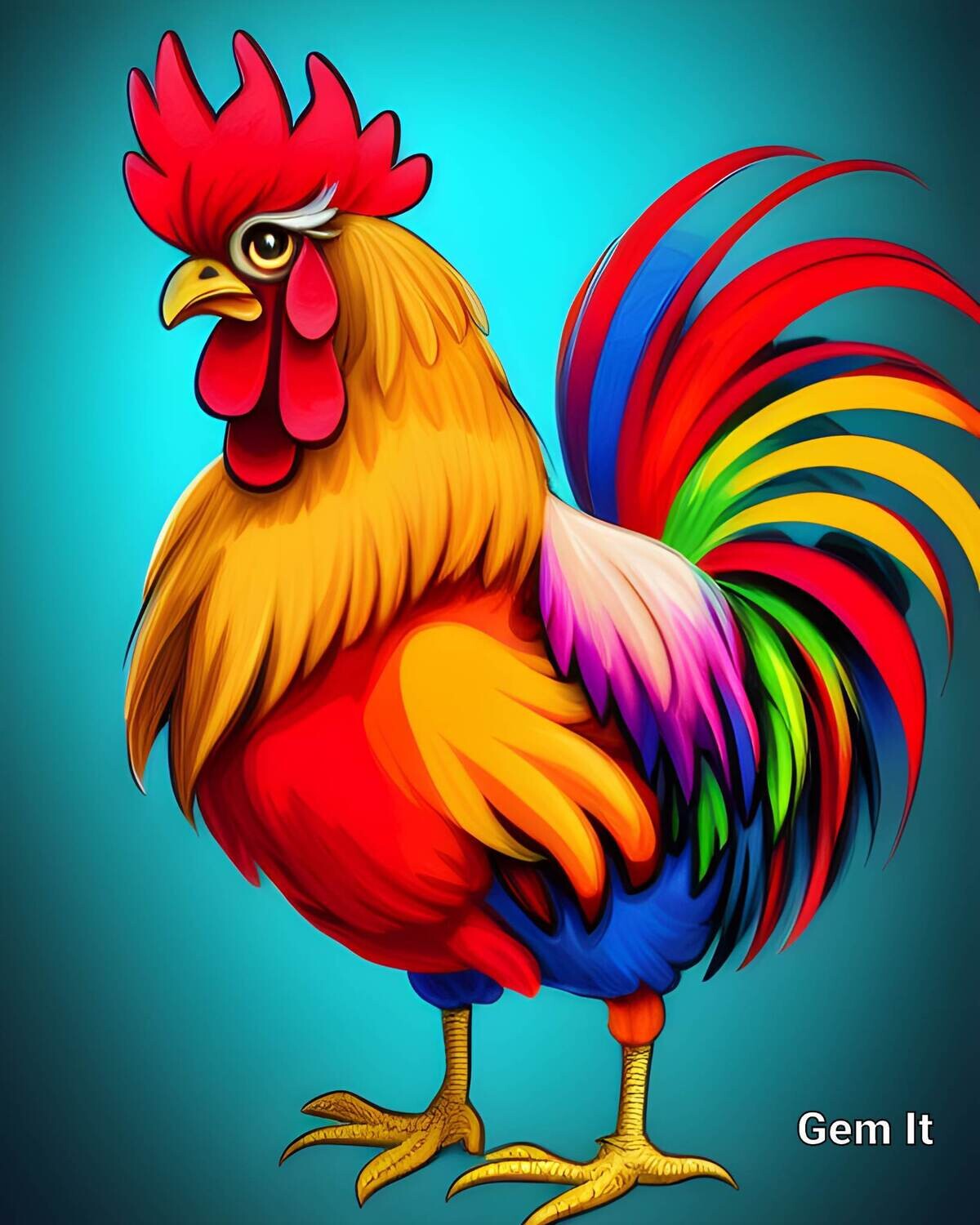 Colourful Rooster - Specially ordered for you. Delivery is approximately 4 - 6 weeks.