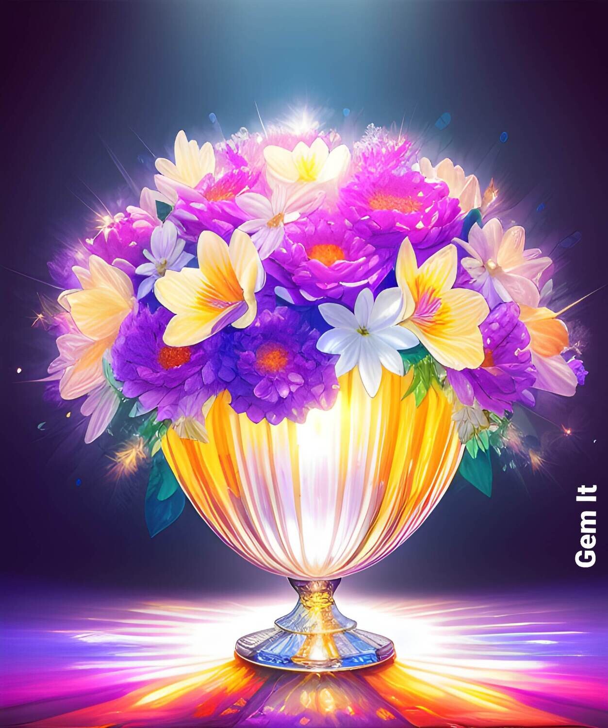Crystal Vase of Flowers 3 - Specially ordered for you. Delivery is approximately 4 - 6 weeks.
