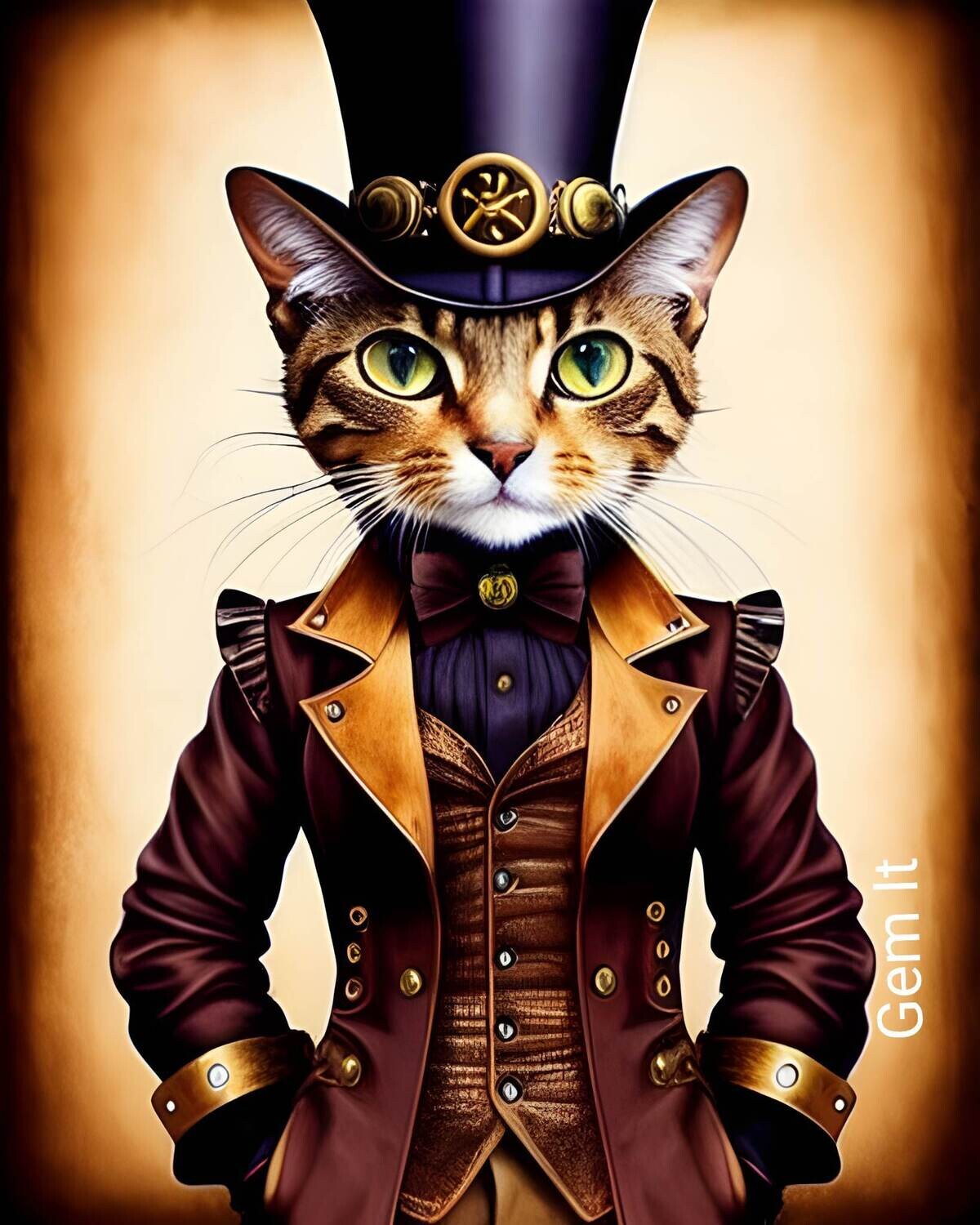 Steampunk Cat - Specially ordered for you. Delivery is approximately 4 - 6 weeks.