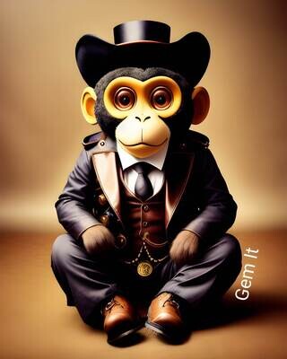 Steampunk Monkey WM - Specially ordered for you. Delivery is approximately 4 - 6 weeks.