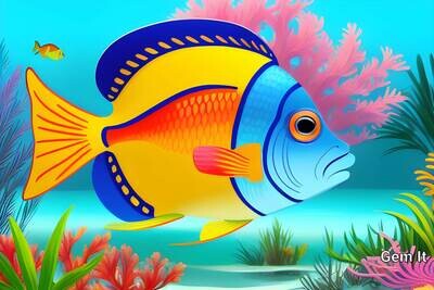 Colourful Fish 1 - Specially ordered for you. Delivery is approximately 4 - 6 weeks.