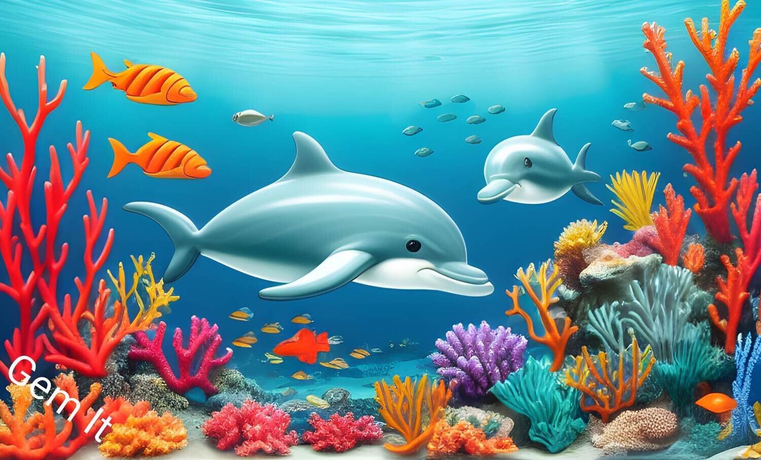 Dolphins under the sea - Specially ordered for you. Delivery is approximately 4 - 6 weeks.