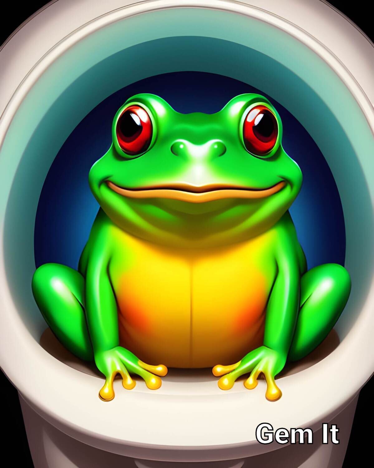 Frog on a Toilet 2 - Specially ordered for you. Delivery is approximately 4 - 6 weeks.