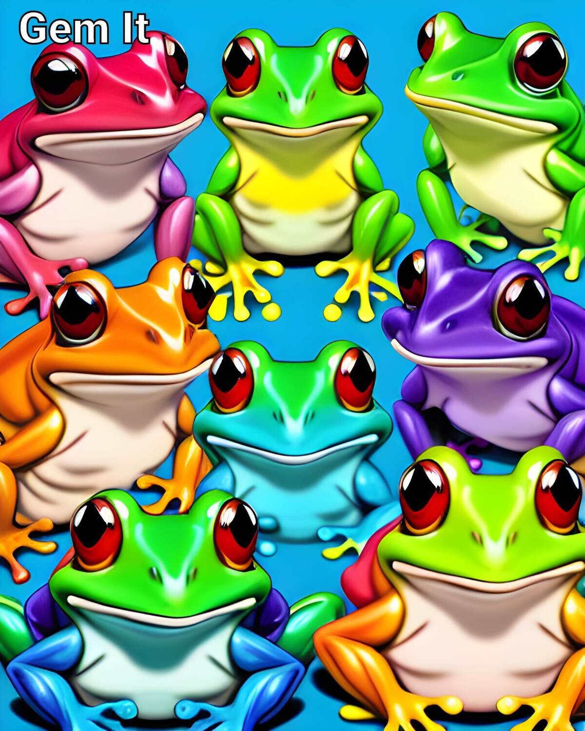 Colourful Frogs 1 - Specially ordered for you. Delivery is approximately 4 - 6 weeks.