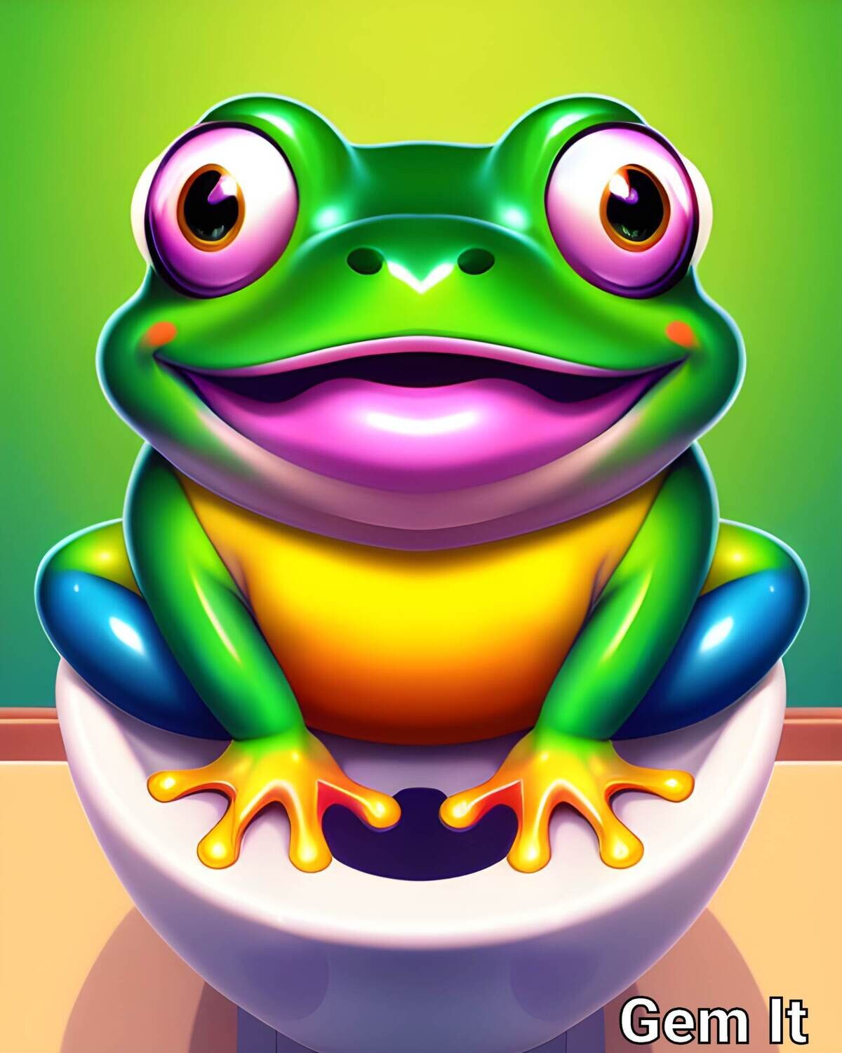 Frog on a Toilet 1 - Specially ordered for you. Delivery is approximately 4 - 6 weeks.