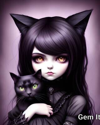 Gothic Catgirl 1 - Specially ordered for you. Delivery is approximately 4 - 6 weeks.